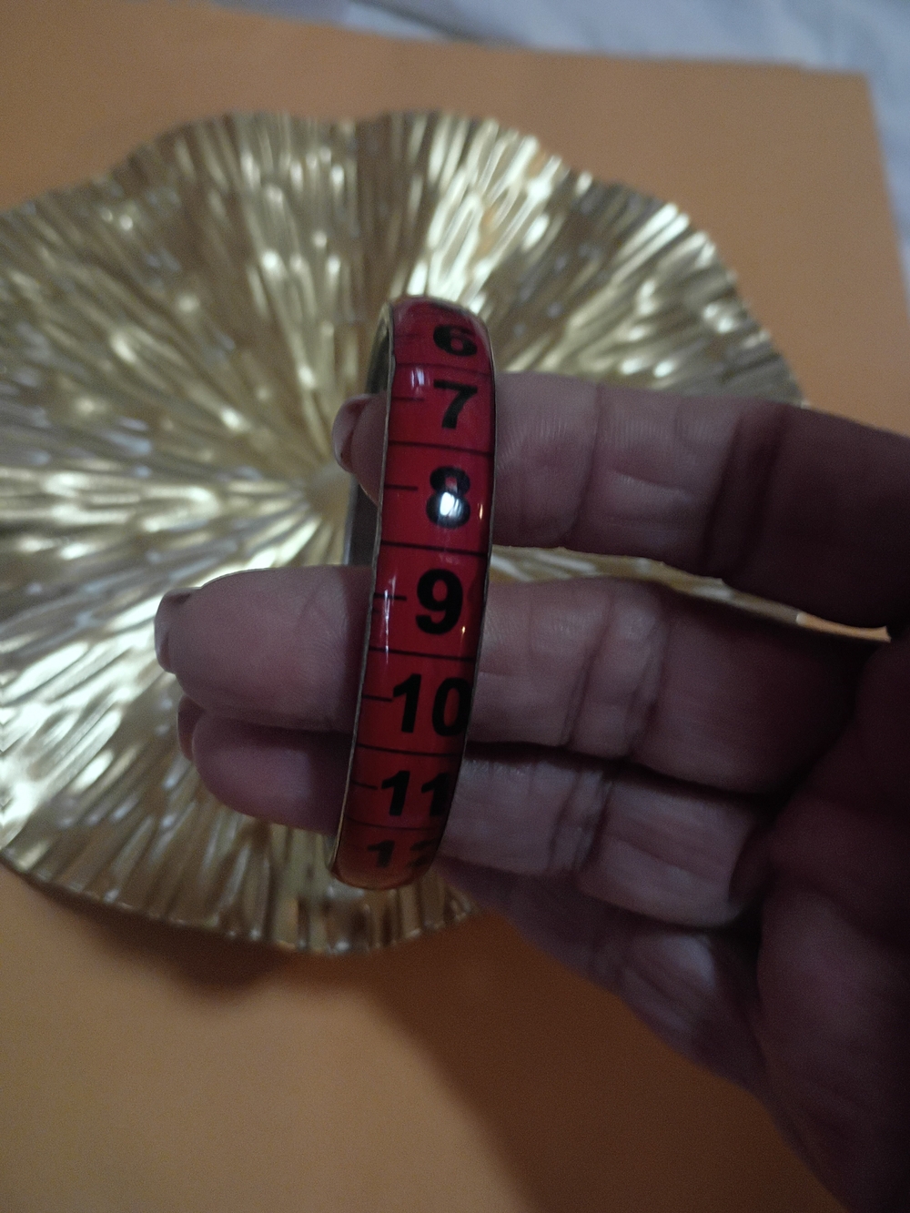 Red Numbered Vintage Sewing Bracelet, Tomato Red